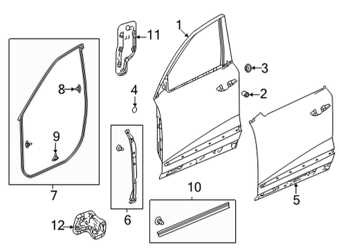 2024 Acura MDX Door & Components Diagram 1