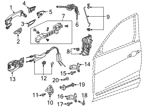 2024 Acura RDX Lock & Hardware Diagram 1