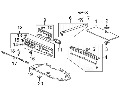 2023 Acura MDX Interior Trim - Rear Body Diagram