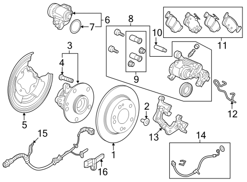 2023 Acura Integra Caliper Sub-Assy. Diagram for 43018-TVA-A05