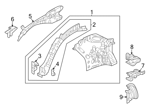 2024 Acura Integra Structural Components & Rails Diagram 2