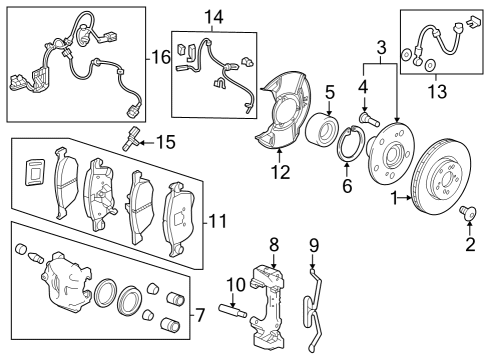 2023 Acura Integra Pad Set, Front Diagram for 45022-TVC-A51