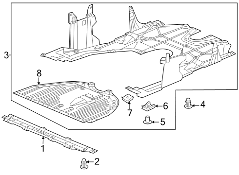 2024 Acura Integra Splash Shields Diagram 1