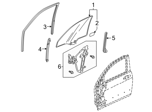 Right Front Regulator Diagram for 72210-SEA-G01