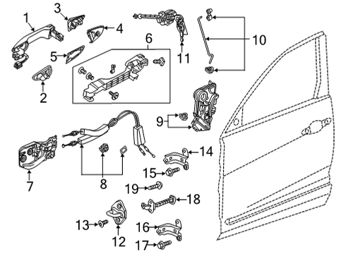 2023 Acura MDX Front Door Diagram 1