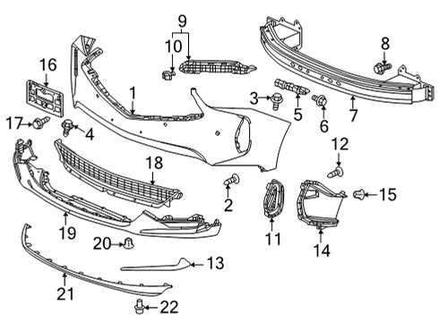 2024 Acura RDX Bumper & Components - Front Diagram