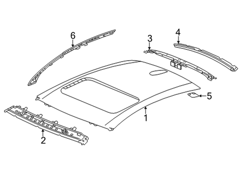 2022 Acura TLX Roof & Components Diagram