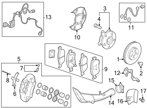 2024 Acura Integra Pad Set, Front Diagram for 45022-T60-A01