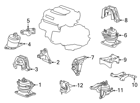 Engine Side Mounting Rubber Assembly Diagram for 50820-T2G-A01