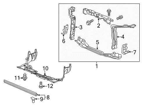 Crossmember Set, Front Bulkhead (Lower) Diagram for 04603-TR0-A00ZZ
