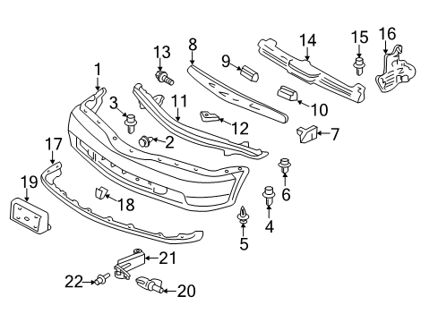 Beam, Front Bumper Diagram for 71130-S0K-A00ZZ