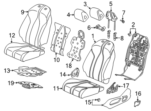 2022 Acura MDX Pad Component, Front Left Cush Diagram for 81537-TYA-A23