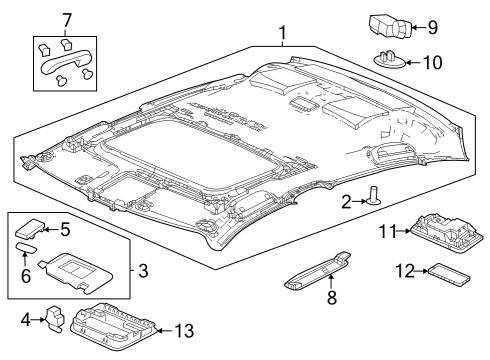 2023 Acura Integra Interior Trim - Roof Diagram