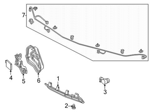 2023 Acura MDX Electrical Components - Rear Bumper Diagram