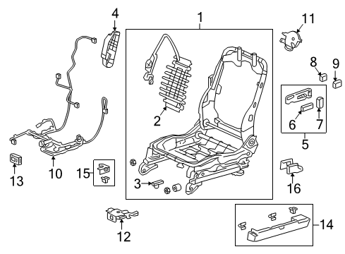 Frame Component Left Front Seat Diagram for 81526-TZ3-405