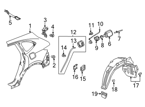 2024 Acura MDX Quarter Panel & Components Diagram