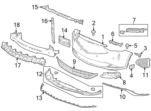 2022 Acura MDX Base, Front Diagram for 71180-TYB-A00