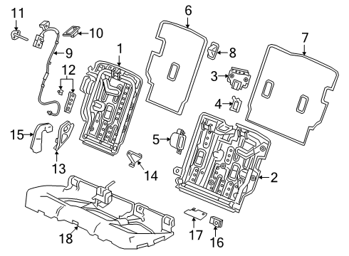 2022 Acura RDX Rear Seat Components Diagram 2