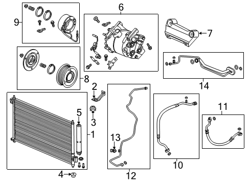 2022 Acura ILX A/C Condenser, Compressor & Lines Diagram