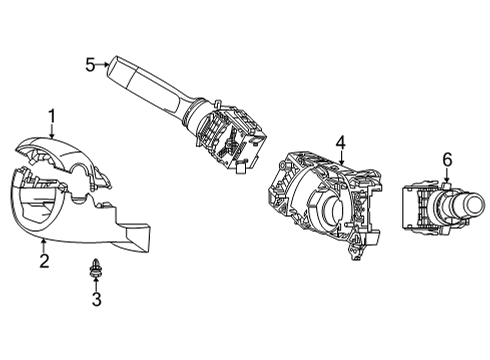 2023 Acura TLX Shroud, Switches & Levers Diagram