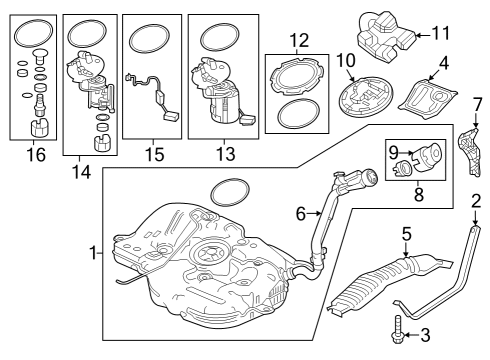 2023 Acura Integra Mod Set, Fuel Pump Diagram for 17045-T20-A00