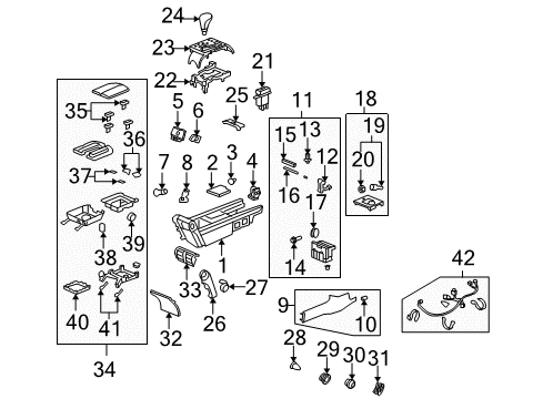 Cup Holder (Gray) Diagram for 77230-SJA-003ZB