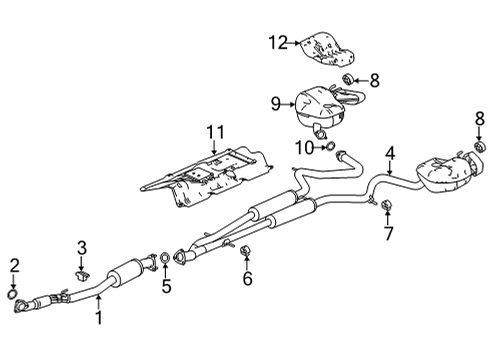 2022 Acura TLX Exhaust Components Diagram 1