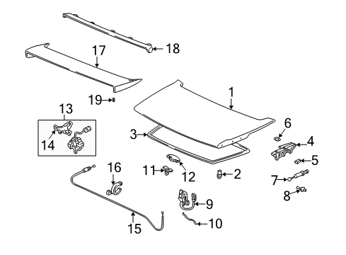Lid, Trunk (Dot) Diagram for 68500-SL0-S00ZZ