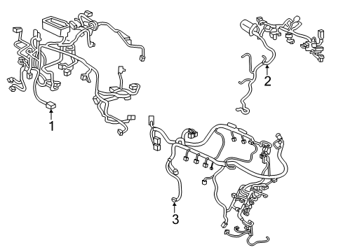 Wire Harness, Passenger Side Cabin Diagram for 32100-TZ6-A61