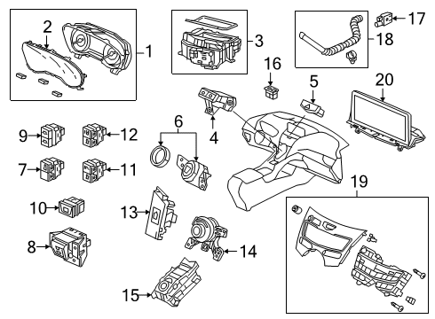 2023 Acura RDX Meter, Combination Diagram for 78100-TJB-AJ2