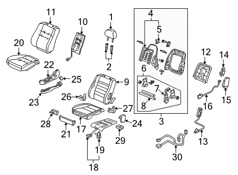 Driver Side Seat Back Cover (Graphite Black) (Side Airbag) (Leather) Diagram for 04815-SJA-A01ZA