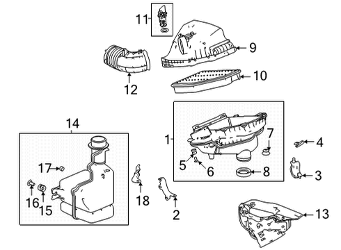 2021 Acura TLX Case Set, Air Cleaner Diagram for 17201-6S9-A01