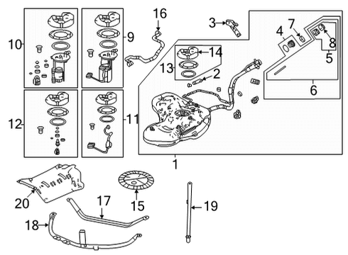 2022 Acura MDX Regulator Set Diagram for 17052-TYB-A01