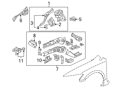 Bracket Set, Left Front Diagram for 04616-SNC-A00ZZ