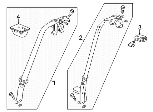 2022 Acura TLX Seat Belt Diagram 2