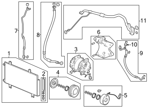 2024 Acura MDX Condenser, Compressor & Lines Diagram 1