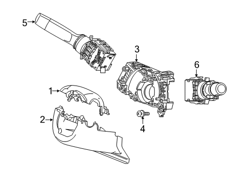 2022 Acura RDX Shroud, Switches & Levers Diagram