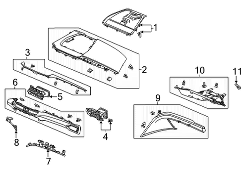 2024 Acura MDX Cluster & Switches, Instrument Panel Diagram 2