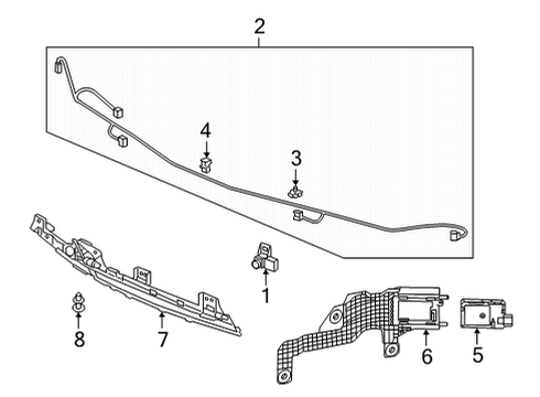 2022 Acura RDX Electrical Components - Rear Bumper Diagram