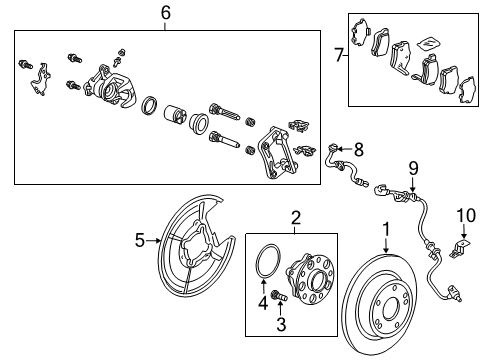 2026 Acura Integra Right Rear Caliper Sub-Assembly Diagram for 43018-TA0-A01