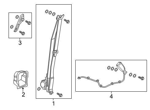 2022 Acura RDX Front Seat Belts Diagram