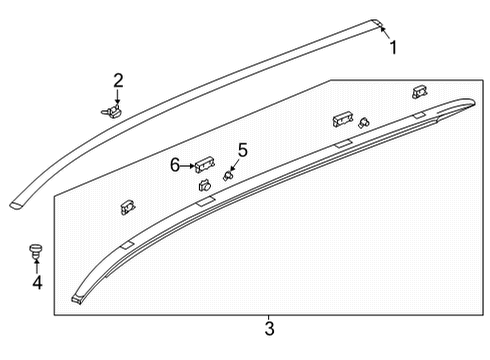 2024 Acura MDX Exterior Trim - Roof Diagram