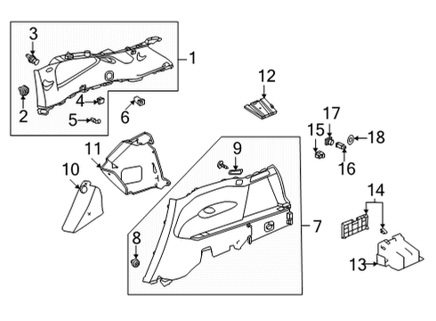 2023 Acura MDX Interior Trim - Quarter Panels Diagram