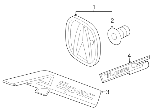 2024 Acura Integra Exterior Trim - Lift Gate Diagram