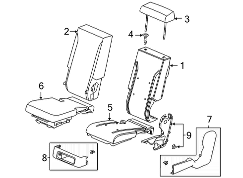 2024 Acura MDX Second Row Seats Diagram 1