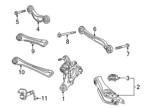 2023 Acura TLX Rear Suspension, Lower Control Arm, Upper Control Arm, Ride Control, Stabilizer Bar, Suspension Components Diagram 3