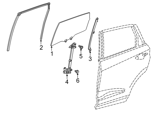 2022 Acura RDX Front Door Glass & Hardware Diagram 2