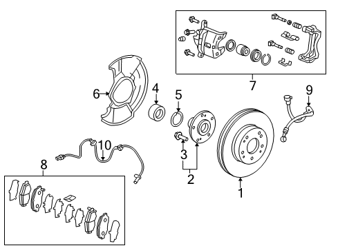 2022 Acura ILX Brake Components Diagram 1