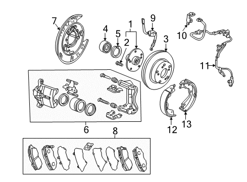 Rear Disc Brake pad Set Diagram for 43022-S3V-A02