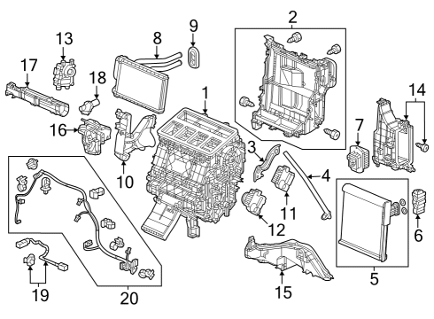 2023 Acura Integra Bag Set, Desiccant Diagram for 80101-T02-T01